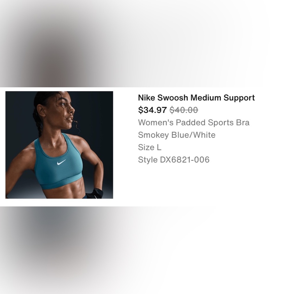 Nike Swoosh Medium Support Bra in Blue and White